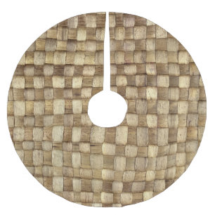 Handmade Craft Basket Seamless Texture Brushed Polyester Tree Skirt