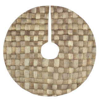 Handmade Craft Basket Seamless Texture Brushed Polyester Tree Skirt