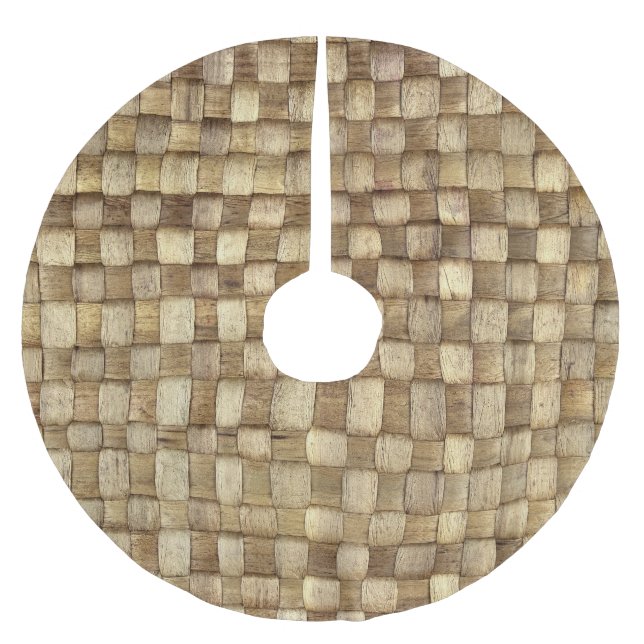 Handmade Craft Basket Seamless Texture Brushed Polyester Tree Skirt (Front)