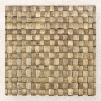 Handmade Craft Basket Seamless Texture Glass Coaster