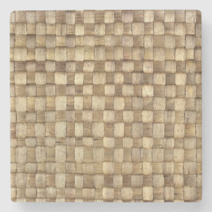 Handmade Craft Basket Seamless Texture Stone Coaster