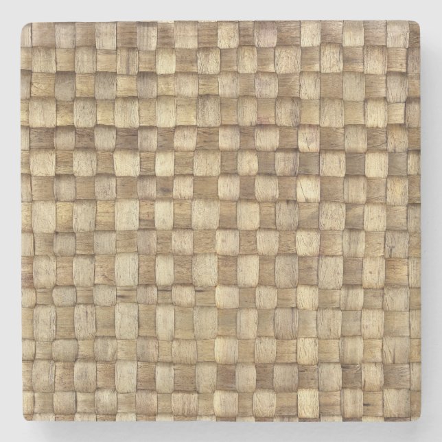 Handmade Craft Basket Seamless Texture Stone Coaster (Front)