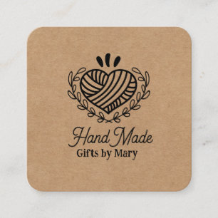 Handmade crafts brown paper rustic calling card