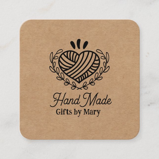 Handmade crafts brown paper rustic calling card (Front)