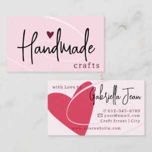 Handmade Crafts Calligraphy Signature Love Heart Business Card
