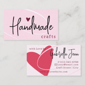 Handmade Crafts Calligraphy Signature Love Heart Business Card