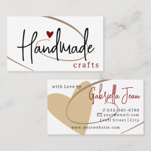 Handmade Crafts Calligraphy Signature Love Heart Business Card