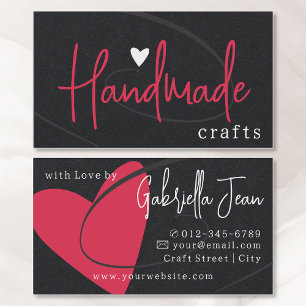 Handmade Crafts Calligraphy Signature Love Heart Business Card