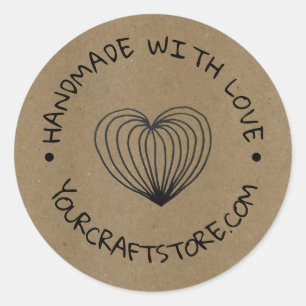 Handmade Crafts Heart Classic Round Sticker