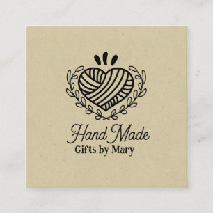 Handmade crafts paper rustic calling card