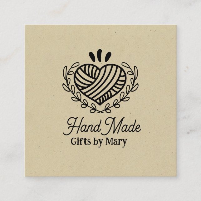 Handmade crafts paper rustic calling card (Front)