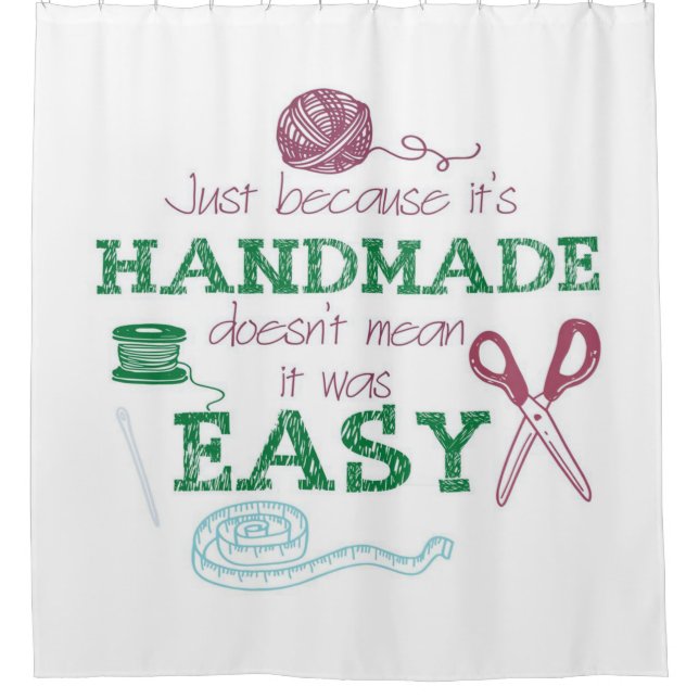 Handmade Crochet Owner Gift| Cute, Lovely Birthday Shower Curtain (Front)