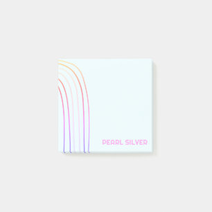 Handmade Curve Lines CUSTOM Monogram Personalised Post-it Notes