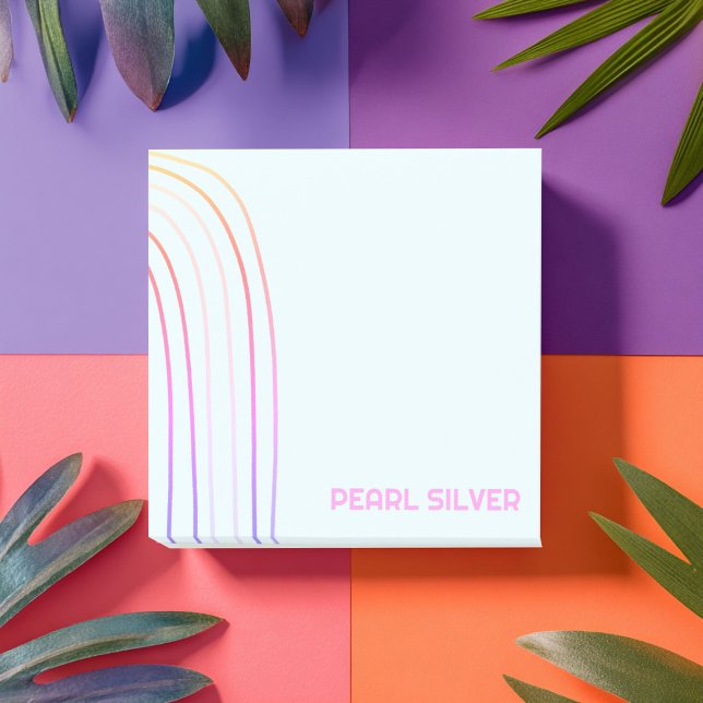 Handmade Curve Lines CUSTOM Monogram Personalised Post-it Notes (Handmade Curve Lines CUSTOM Monogram Personalized Post-it Notes
)