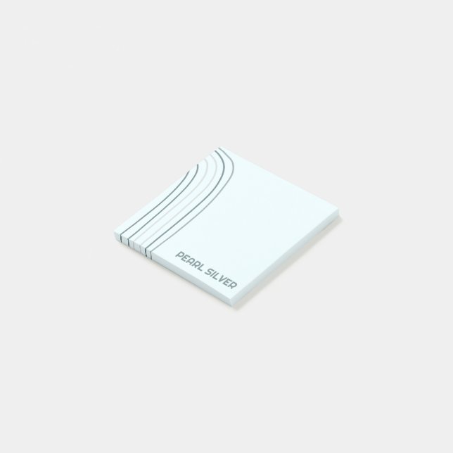 Handmade Curve Lines CUSTOM Monogram Personalised Post-it Notes (Angled)