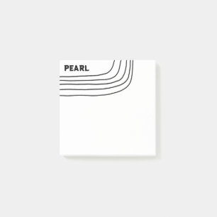 Handmade Curve Lines CUSTOM Monogram Personalized Post-it Notes