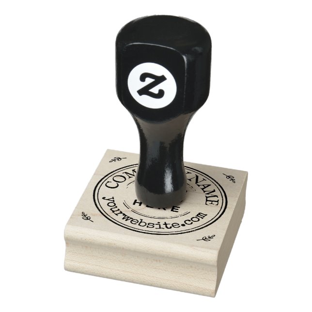 Handmade Custom Business Logo Round Rubber Stamp (Stamp)