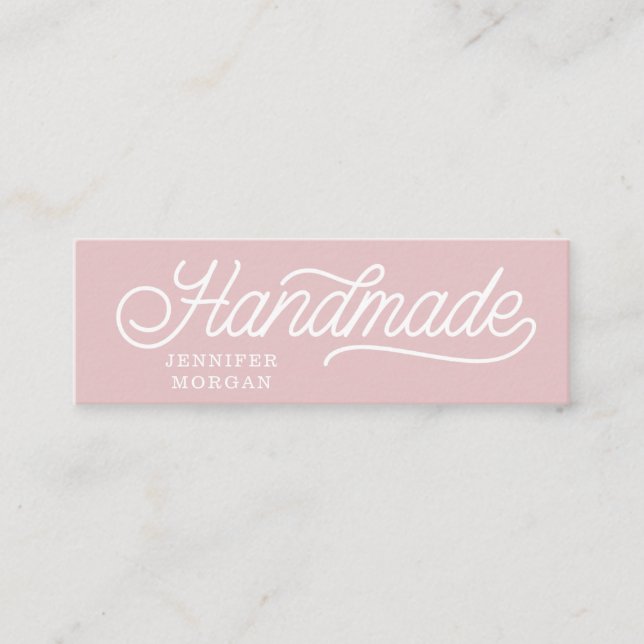 handmade cute script elegant  business card (Front)