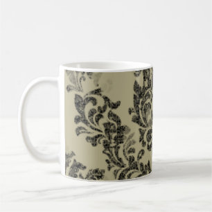 Handmade damask pattern: vintage ornament. coffee mug
