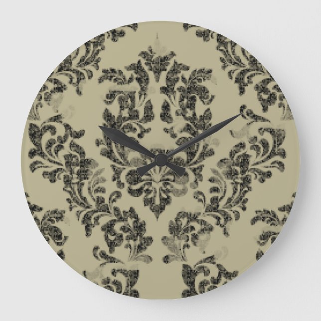 Handmade damask pattern: vintage ornament. large clock (Front)