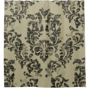 Handmade damask pattern: vintage ornament. shower curtain