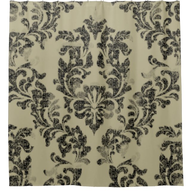 Handmade damask pattern: vintage ornament. shower curtain (Front)