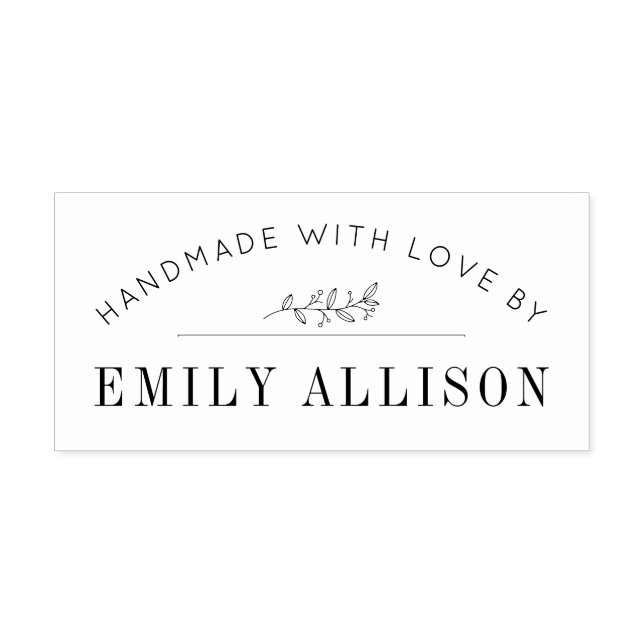 handmade elegant botanical editable self-inking stamp (Design)