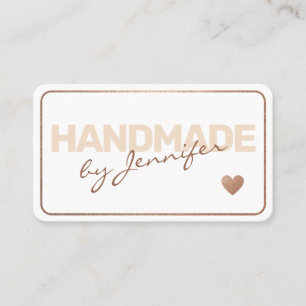 Handmade Elegant Simple Rose Gold Style Heart Glam Business Card