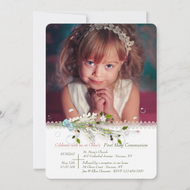 Handmade Embellishment Photo Invitation (Front)