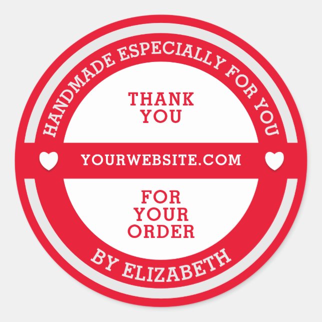 Handmade especially for you classic round sticker (Front)