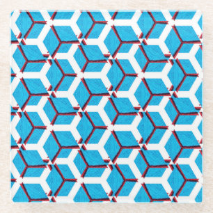 Handmade ethnic pattern, textile texture. glass coaster