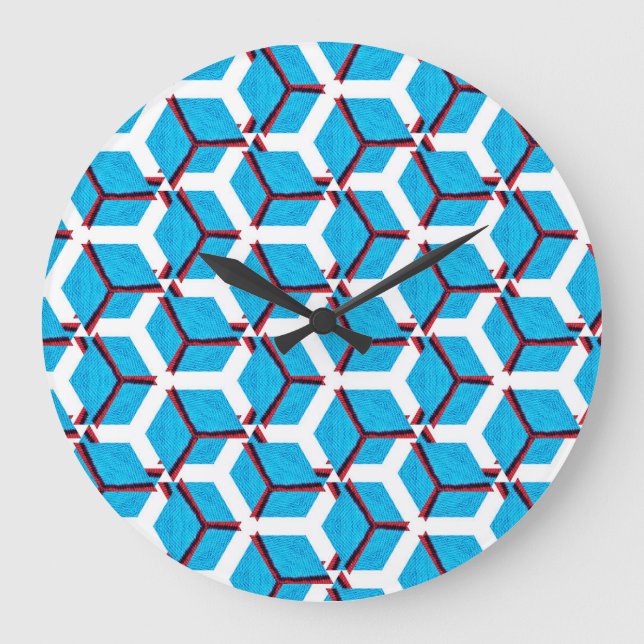 Handmade ethnic pattern, textile texture. large clock (Front)