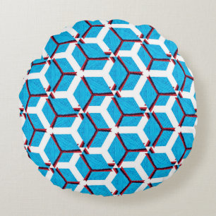 Handmade ethnic pattern, textile texture. round cushion