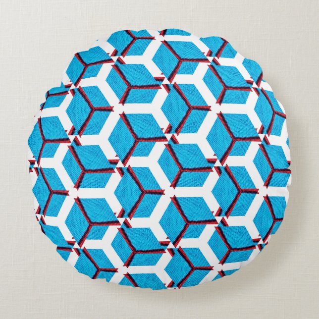 Handmade ethnic pattern, textile texture. round cushion (Front)