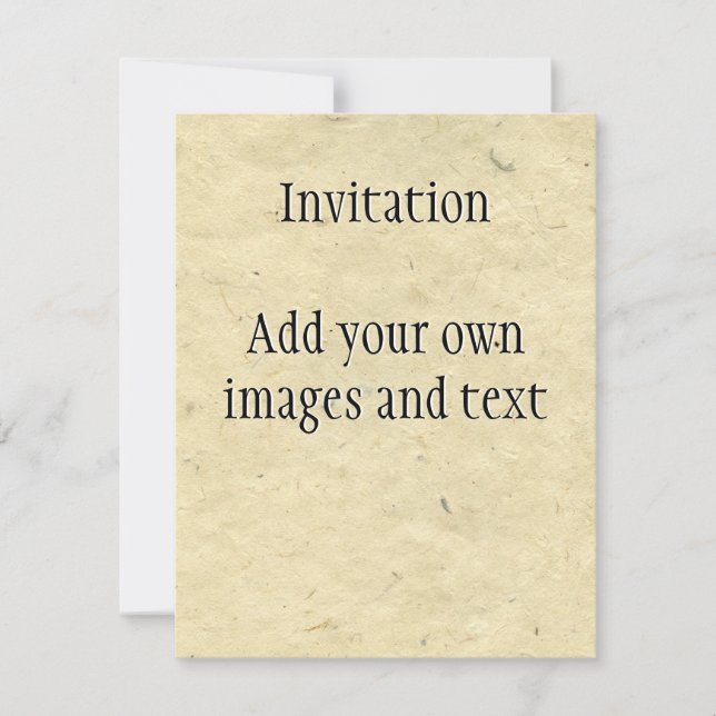 Handmade Fibre Paper Invitation (Front)