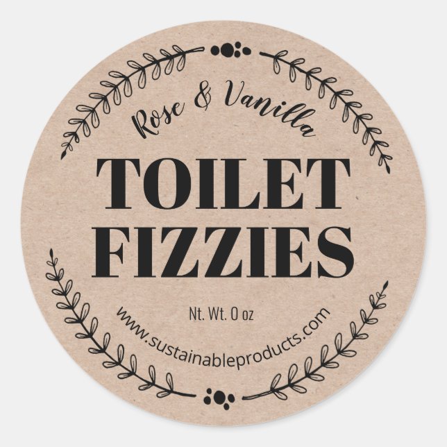 Handmade Fizzy Toilet Cleaning Bomb Labels (Front)
