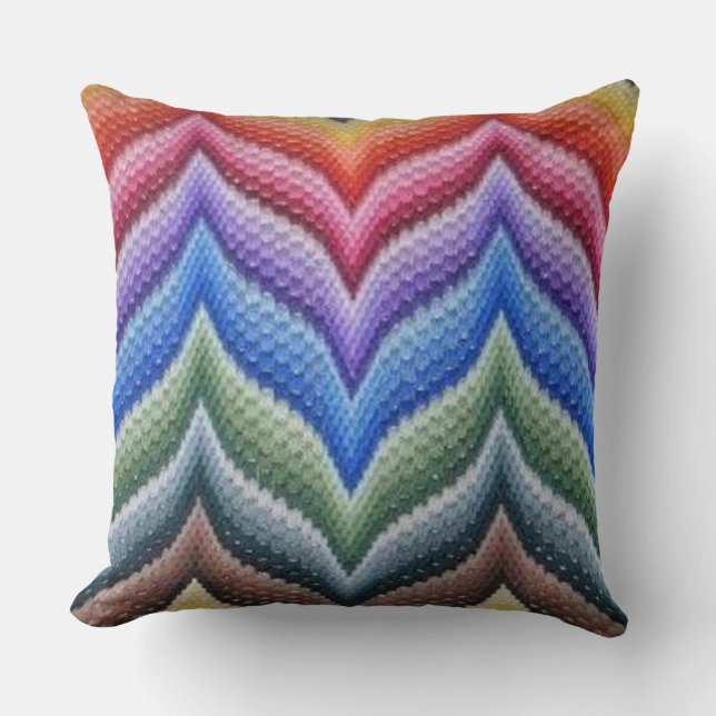 Handmade Florentine Flair: Bargello Needlepoint Th Cushion (Front)