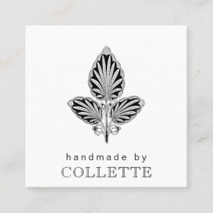 Handmade Flower Logo Square Business Card