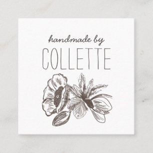 Handmade Flower Logo Square Business Square Business Card