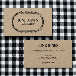 Handmade Font Wonky Text Chic Custom Whimsical Business Card