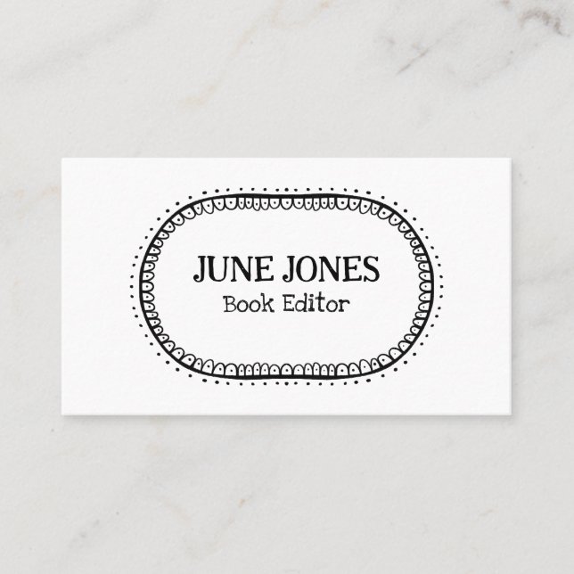 Handmade Font Wonky Text Chic Custom Whimsical Business Card (Front)