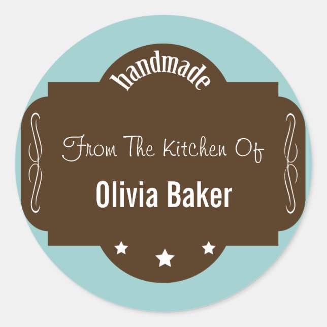 Handmade From The Kitchen Of Classic Round Sticker (Front)