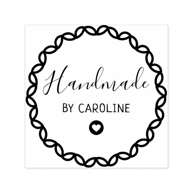 handmade geometric wreath self-inking stamp (Design)