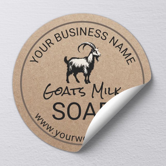 Handmade Goat Milk Soap #2 Rustic Kraft Classic Round Sticker (Creator Uploaded)