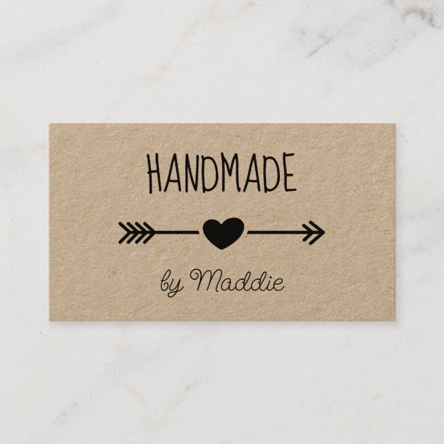 Handmade Goods Rustic Kraft Business Card  (Front)
