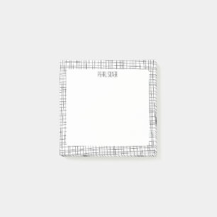 Handmade Grid Lines CUSTOM Monogram Personalised Post-it Notes
