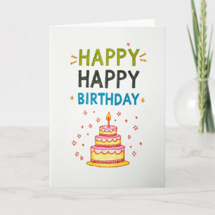 Handmade Happy Birthday Stars Card