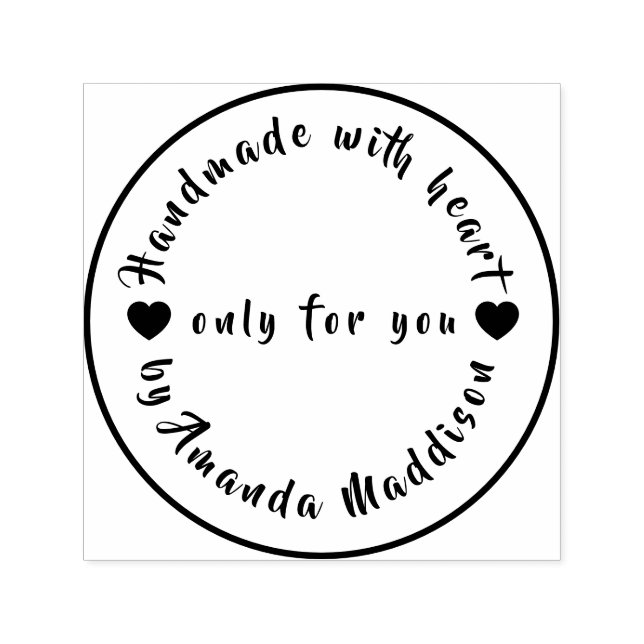 Handmade Heart | Modern Personalised Name Design Self-inking Stamp (Design)