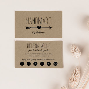 Handmade Heart Rustic Kraft Loyalty Card