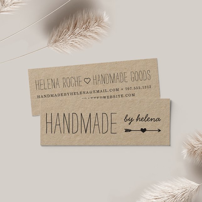 Handmade Heart | Rustic Kraft Mini Business Card (Creator Uploaded)